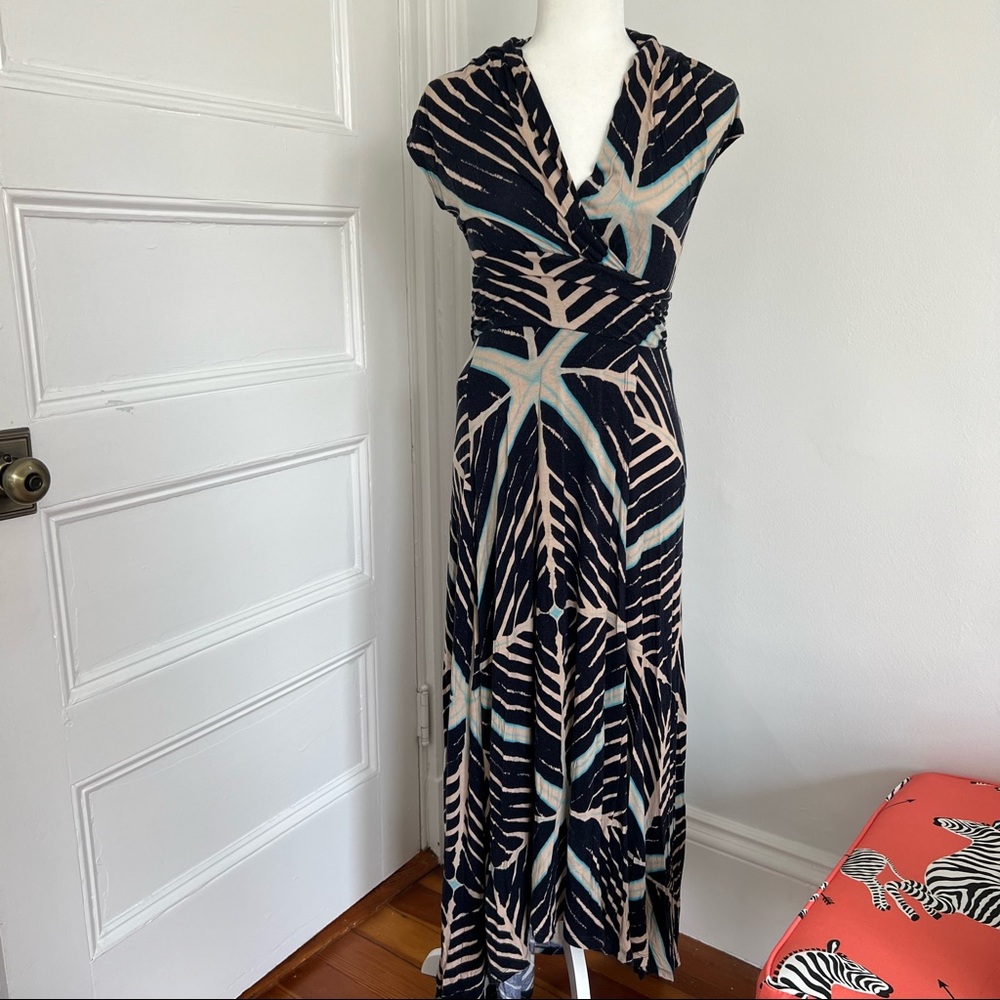 Anthropologie Black and Cream Maxi Dress
